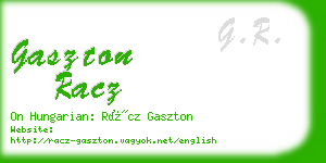 gaszton racz business card